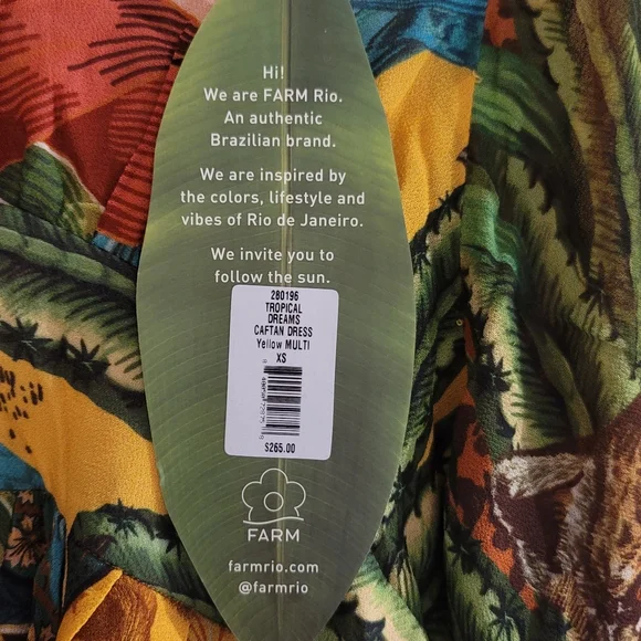 NWT Farm Rio Tropical Dreams Caftan Maxi Dress In Cheetah & Floral Print - Picture 12 of 16